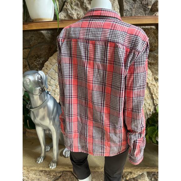 Outerknown Blanket Flannel Long Sleeve Pink Plaid Button Down Shirt Women's XL - Picture 4 of 6